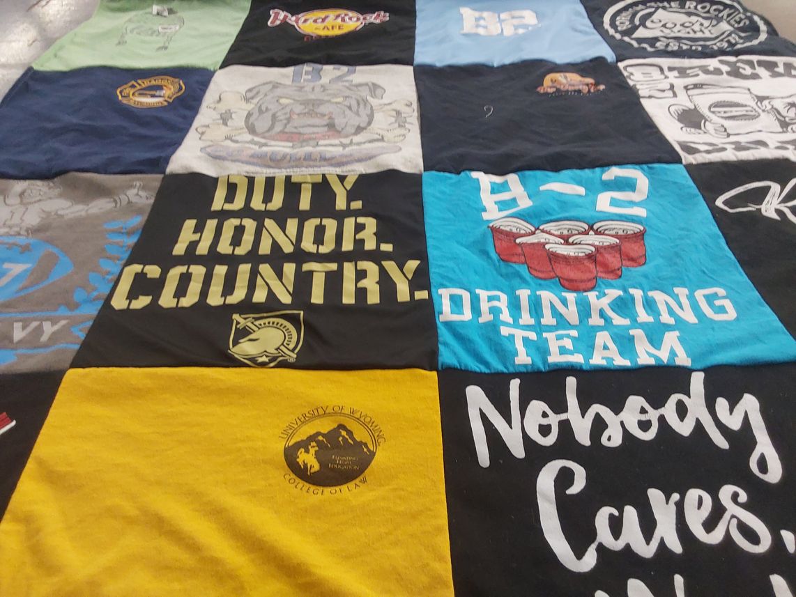 T-shirt quilt from university of wyoming by Whitney from WY