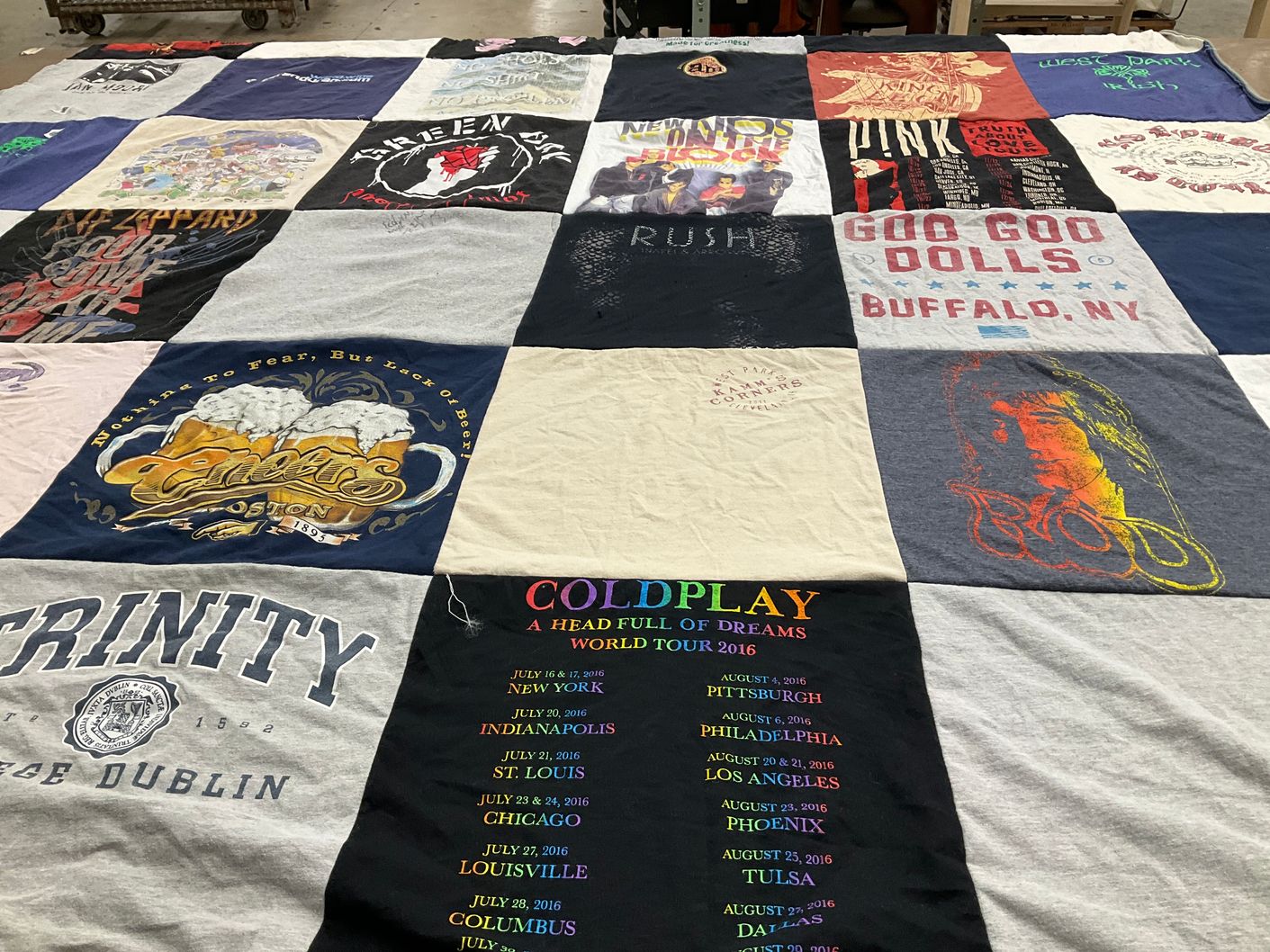 T-shirt quilt from trinity college by Robin from OH