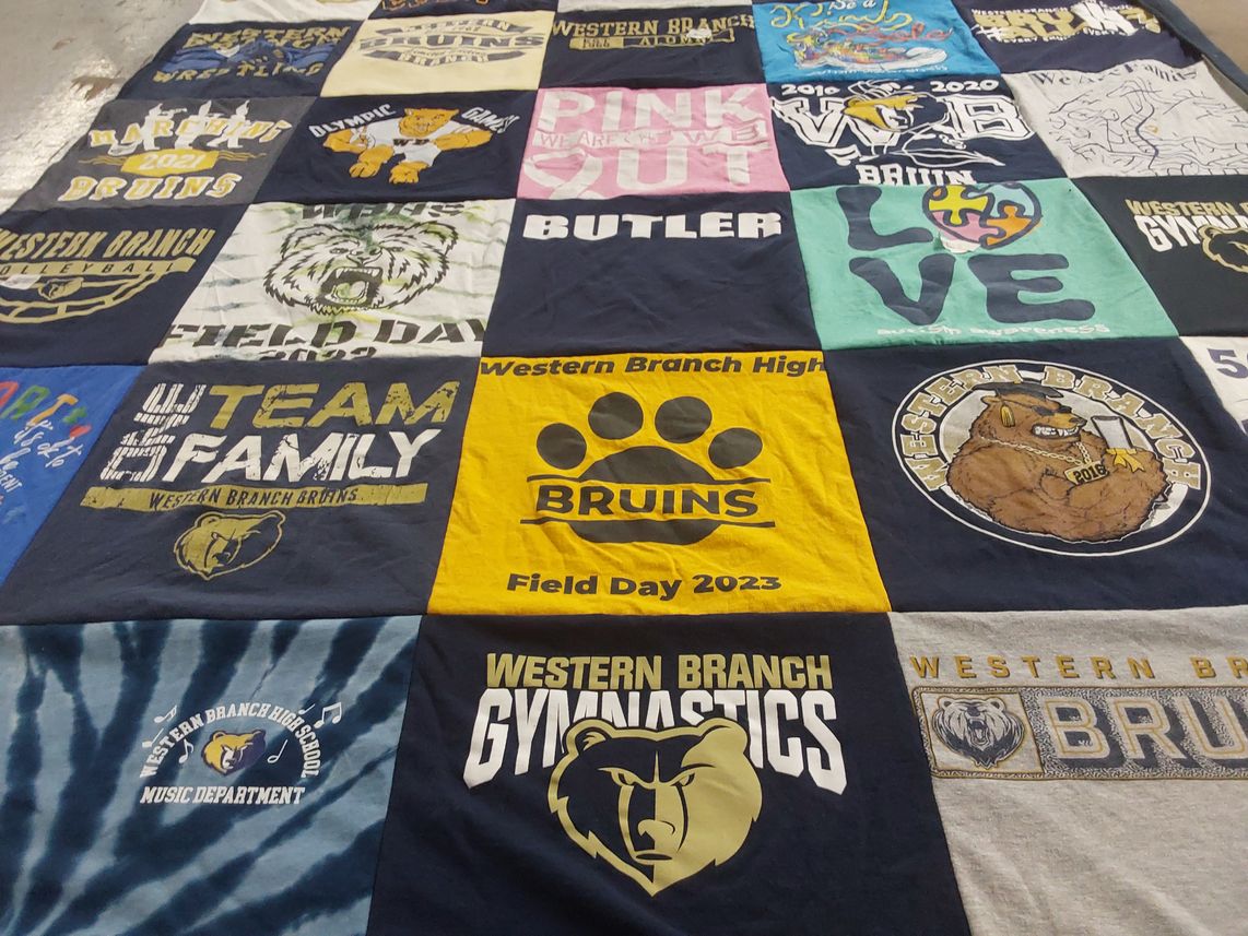 T-shirt quilt featuring western branch bruins by Christine from VA