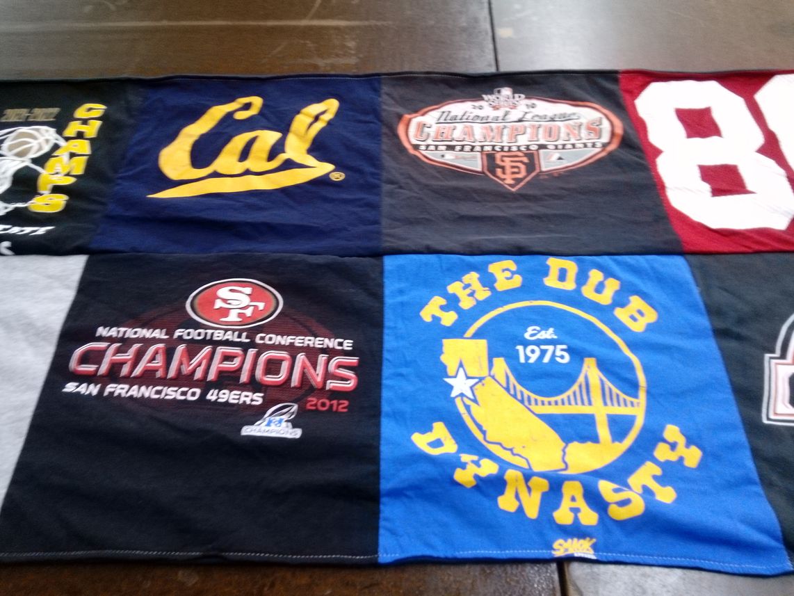 T-shirt quilt featuring san francisco 49ers by Joan from CA