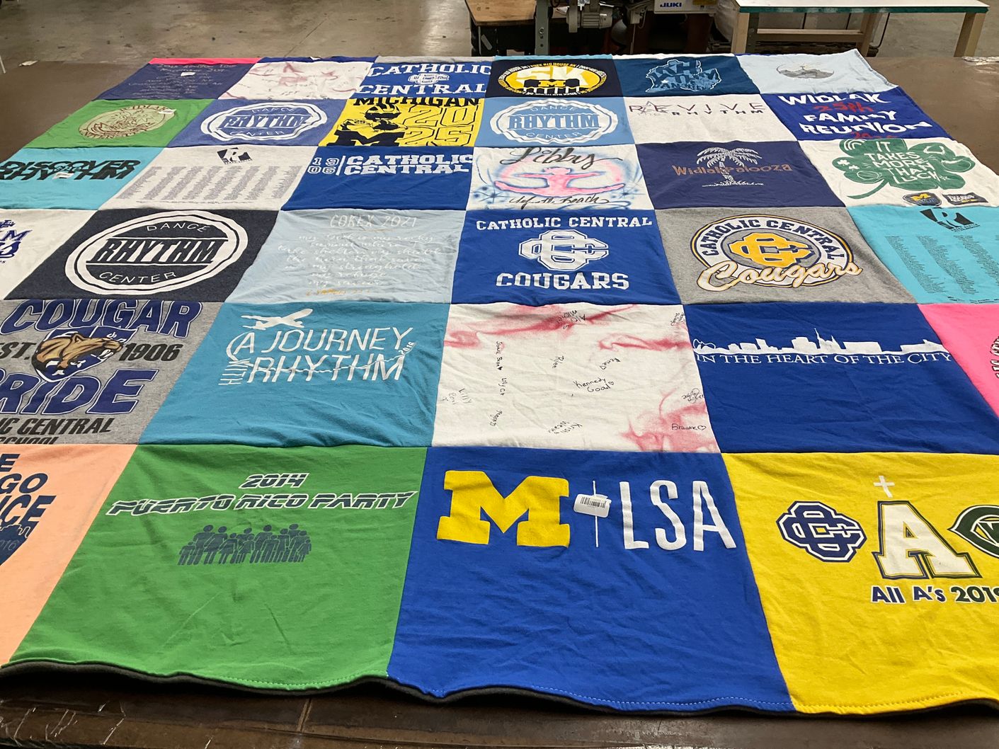 T-shirt quilt from catholic central high school by LeeAnne from MI