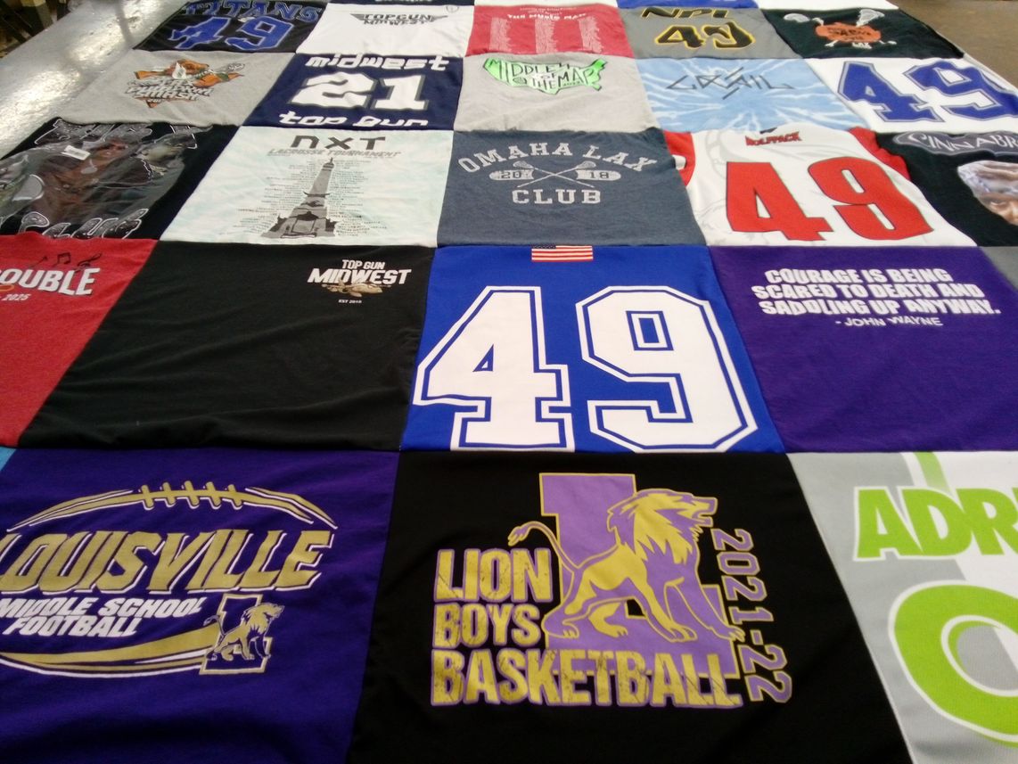 T-shirt quilt featuring lion boys basketball by Jennifer from NE