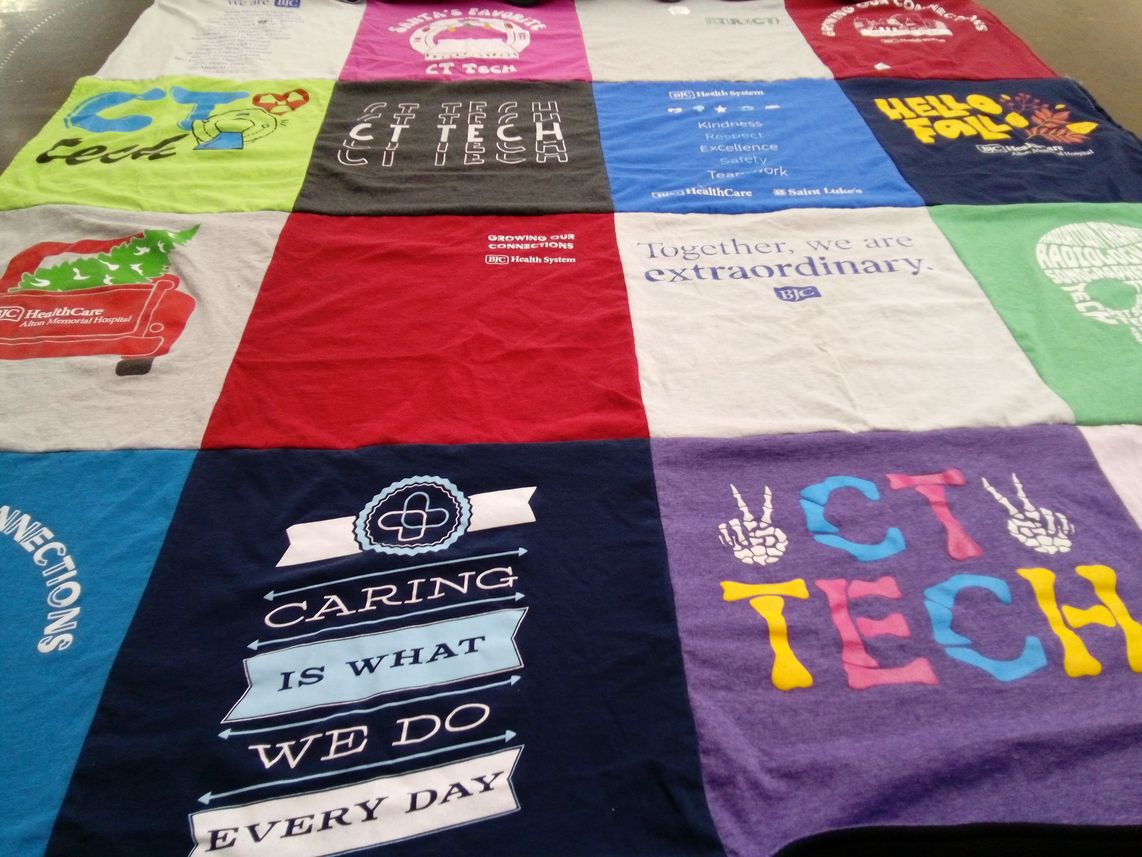 T-shirt quilt from ct technical college by Debbie from IL