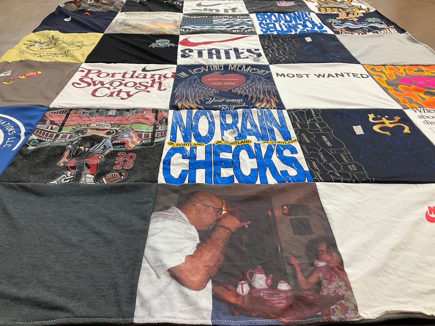 T-shirt quilt with portland, music themes by Jose from FL