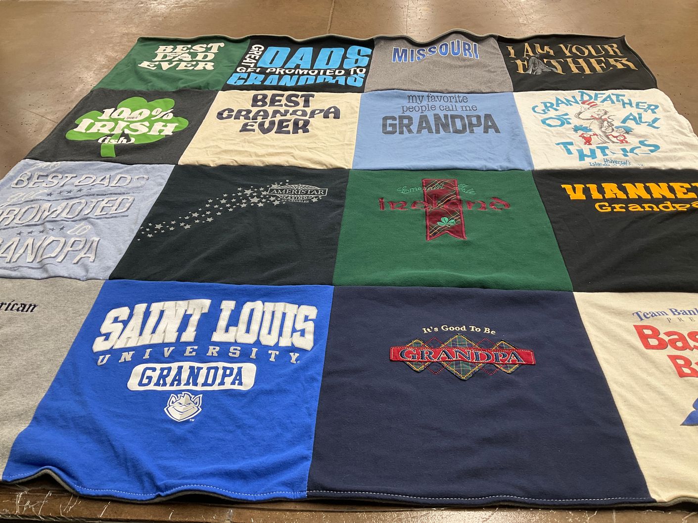 T-shirt quilt from saint louis university by Maria from MO
