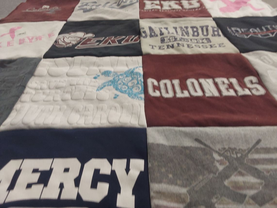 T-shirt quilt featuring colonels by Mary from OH
