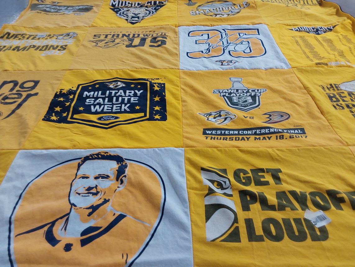 T-shirt quilt featuring nashville predators by Eugene from TN