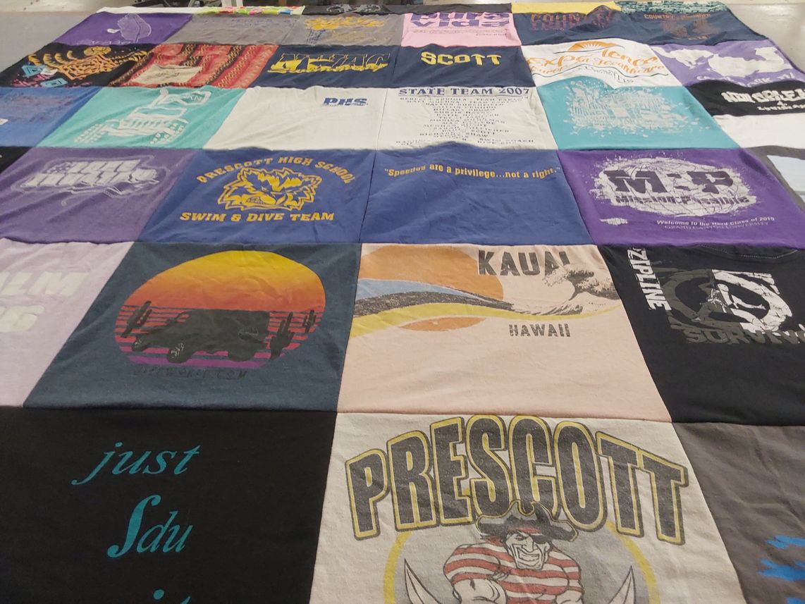 T-shirt quilt featuring prescott high school swim and dive team by Brenda from AZ
