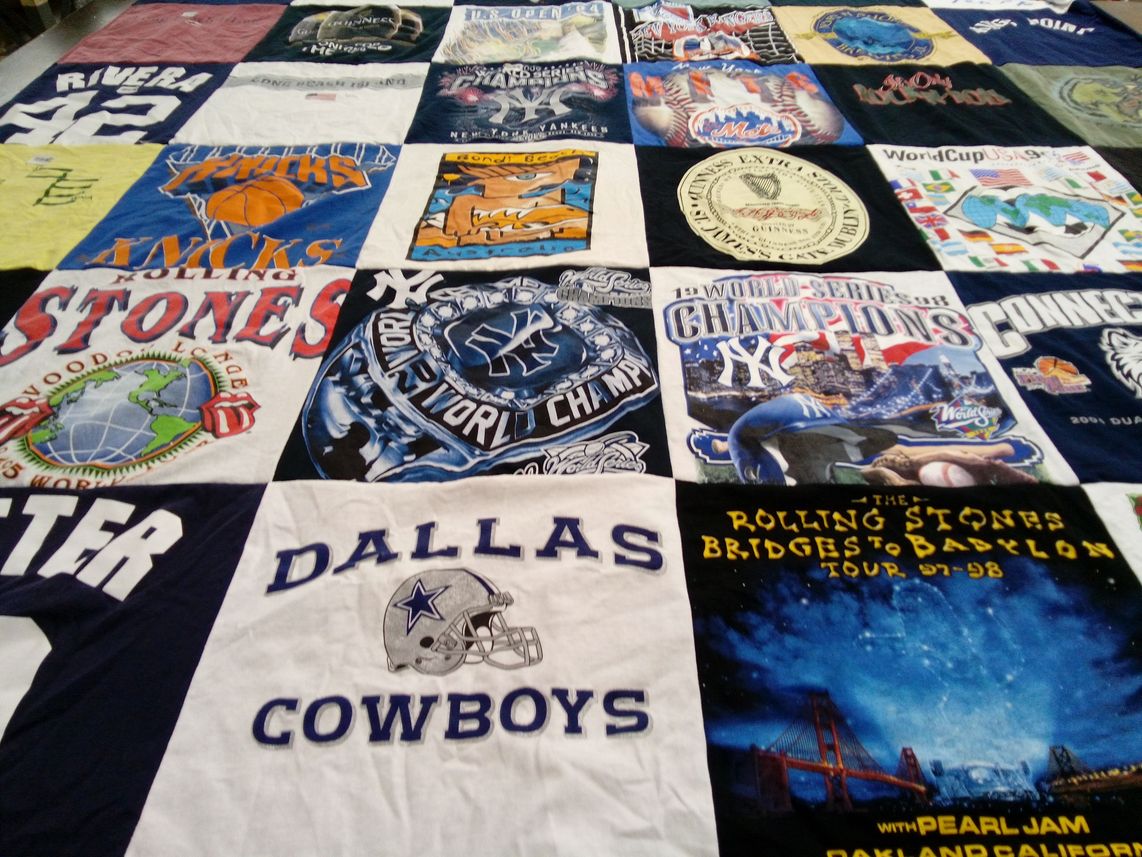 T-shirt quilt featuring new york yankees, dallas cowboys by Mitchell from NJ