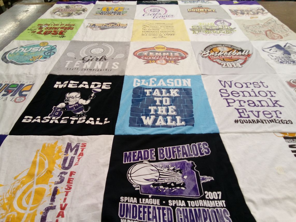 T-shirt quilt featuring meade buffaloes basketball by Janet from KS