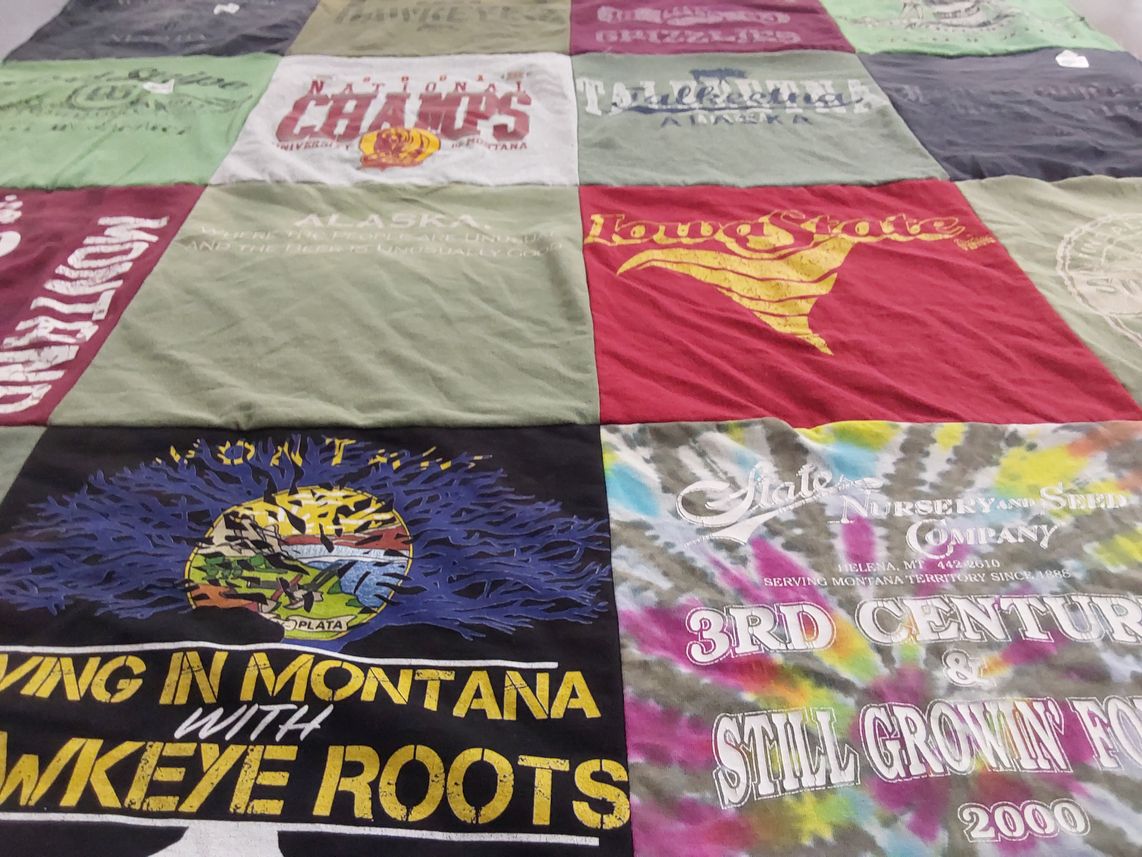 T-shirt quilt from university of montana by Linda from ID