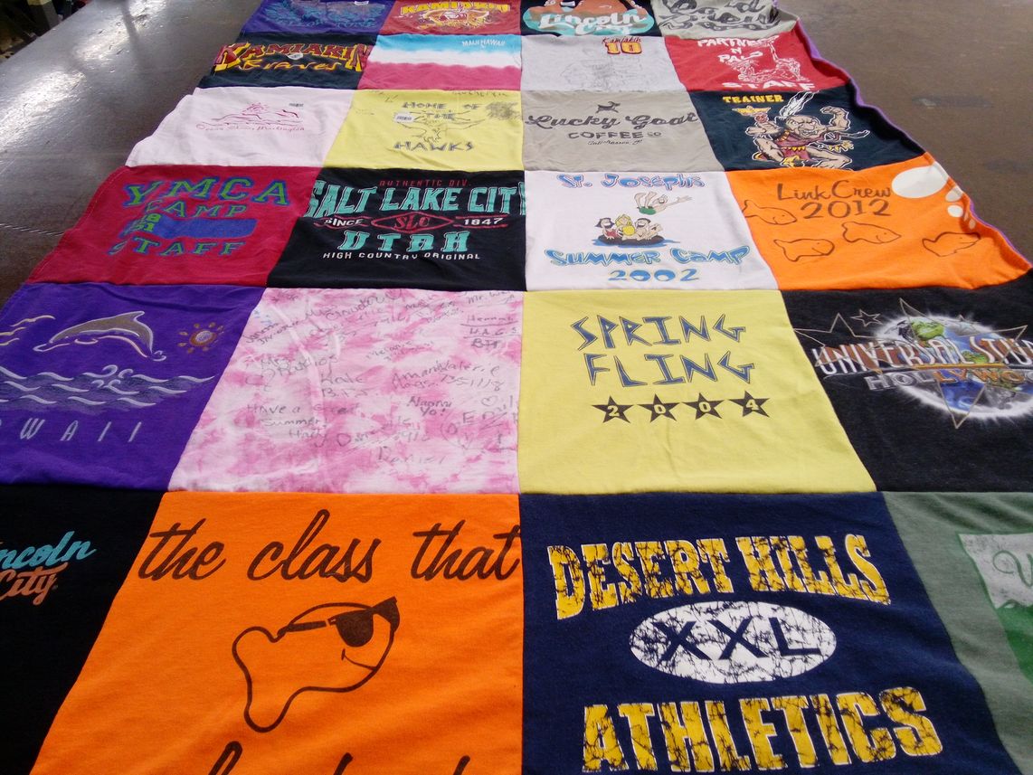 T-shirt quilt featuring desert hills athletics by Patricia from WA