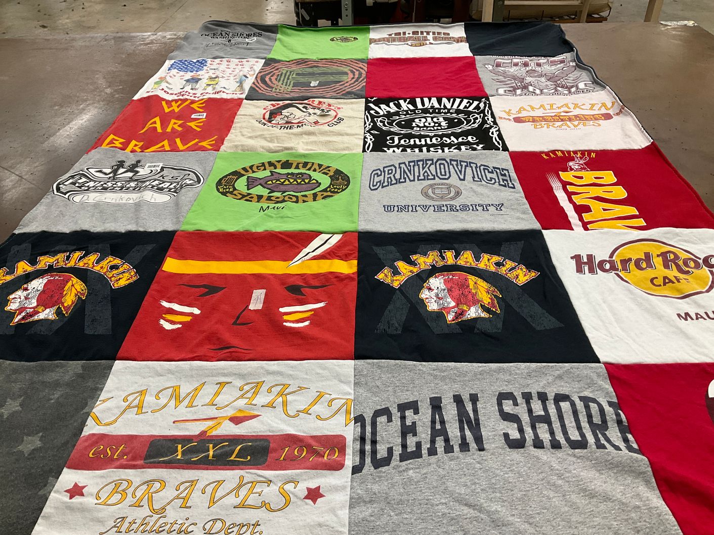 T-shirt quilt featuring kamiakin braves by Patricia from WA