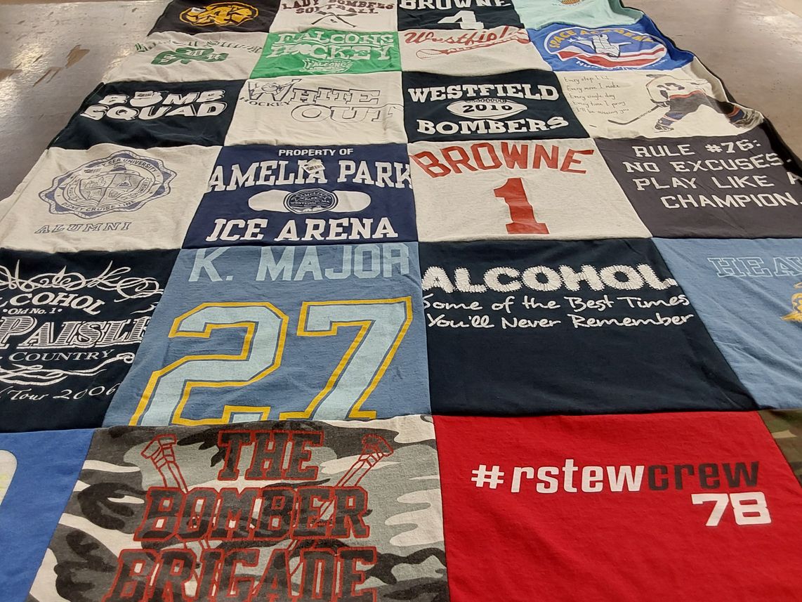 T-shirt quilt from westfield state university by Caroline from MA