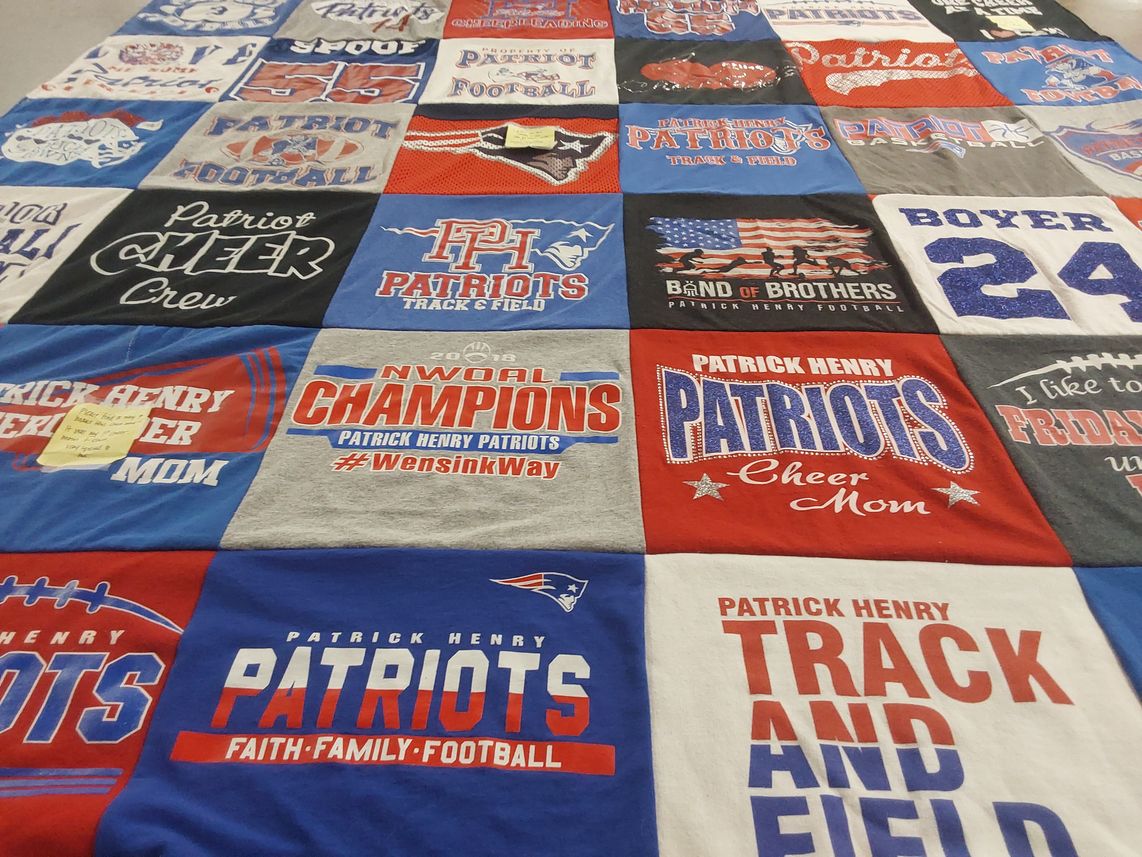 T-shirt quilt featuring patrick henry patriots by Renee from SC