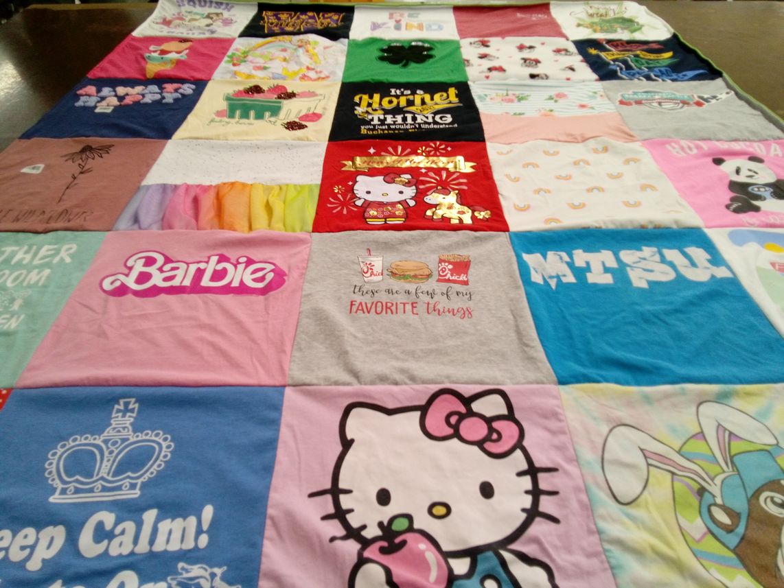 T-shirt quilt from middle tennessee state university by Amanda from TN