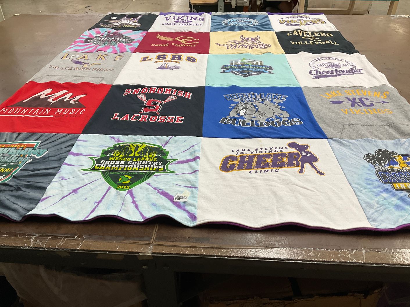 T-shirt quilt featuring lake stevens vikings, northlake bulldogs by seiko from WA