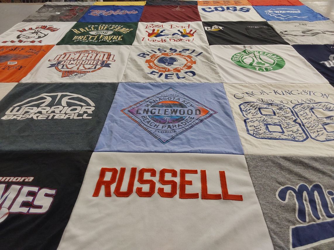 T-shirt quilt featuring warrior basketball by Shane from IL