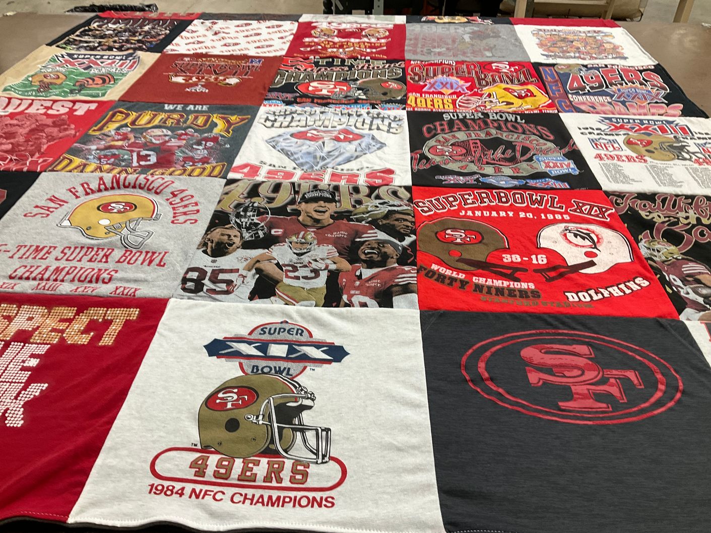 T-shirt quilt featuring san francisco 49ers by Tara from CA
