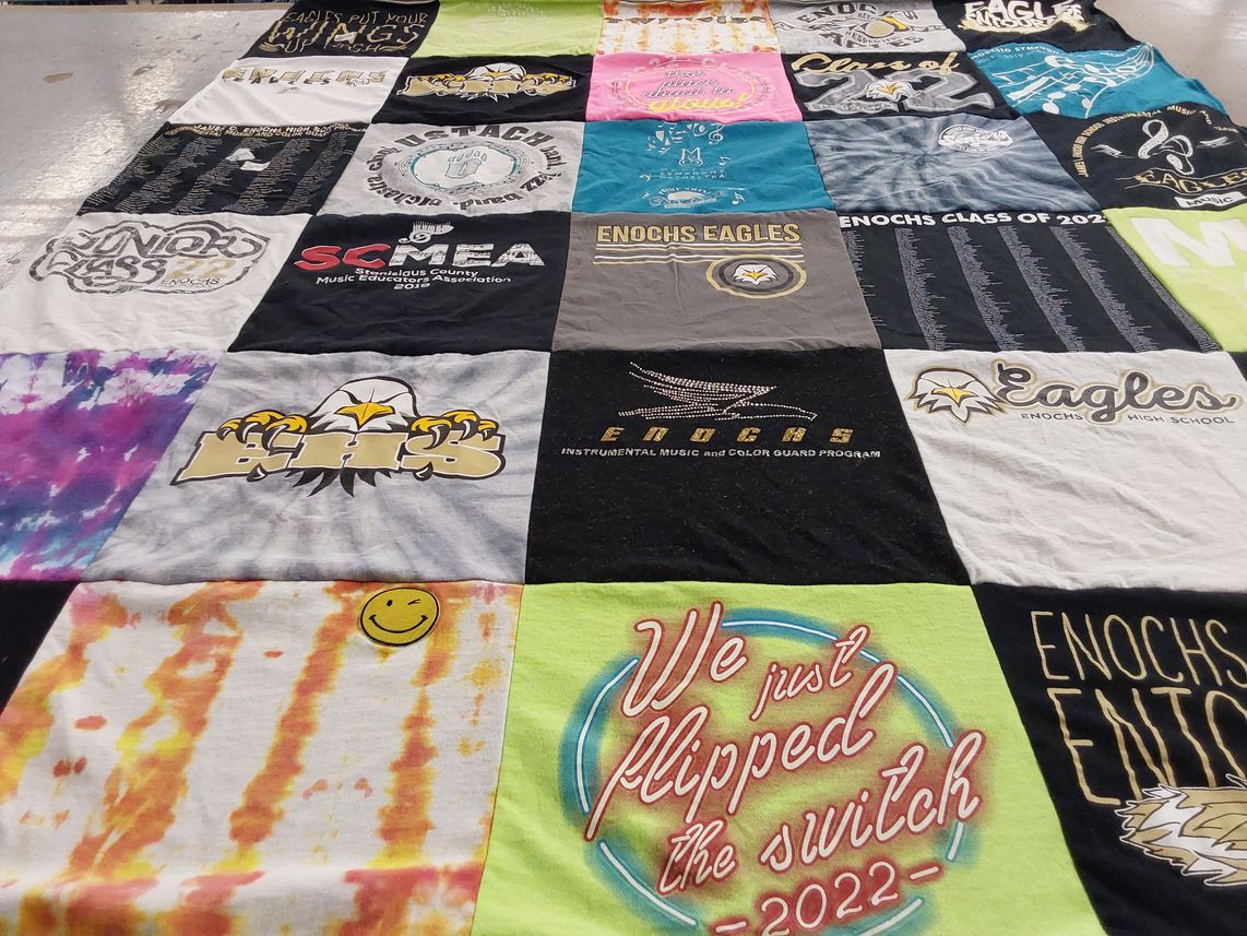 T-shirt quilt featuring enochs eagles by Karen from CA