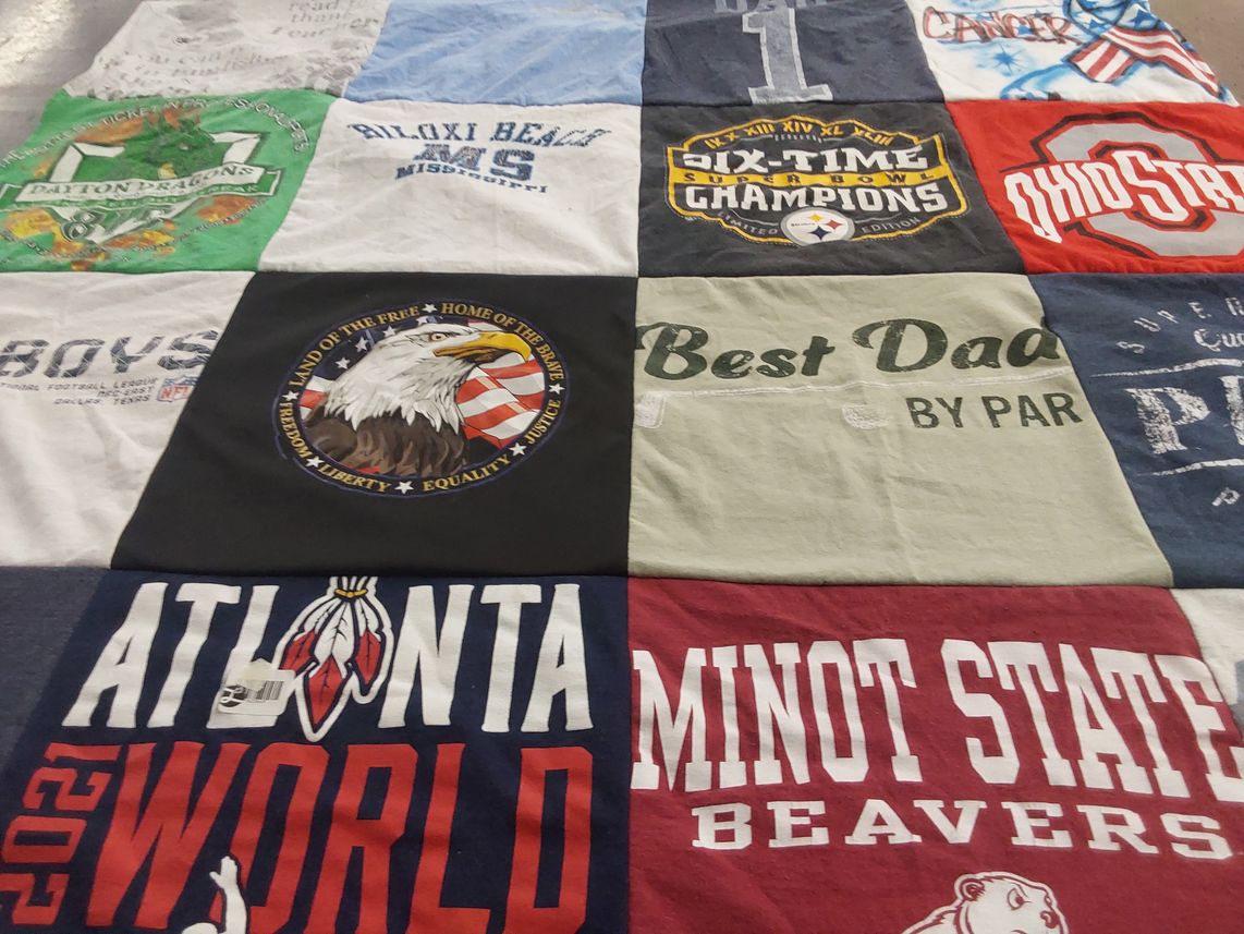 T-shirt quilt from minot state university by Lisa from ND