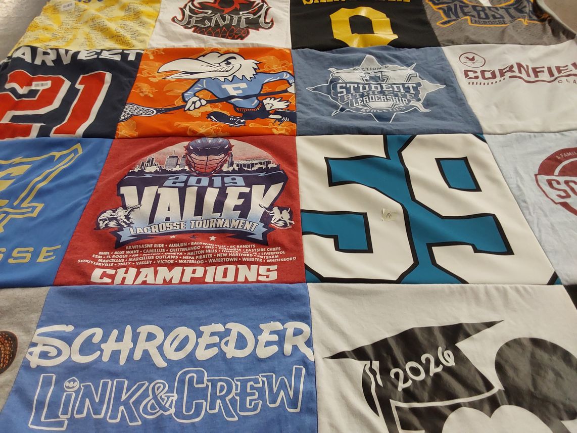 T-shirt quilt featuring valley lacrosse team by Jamie from NY