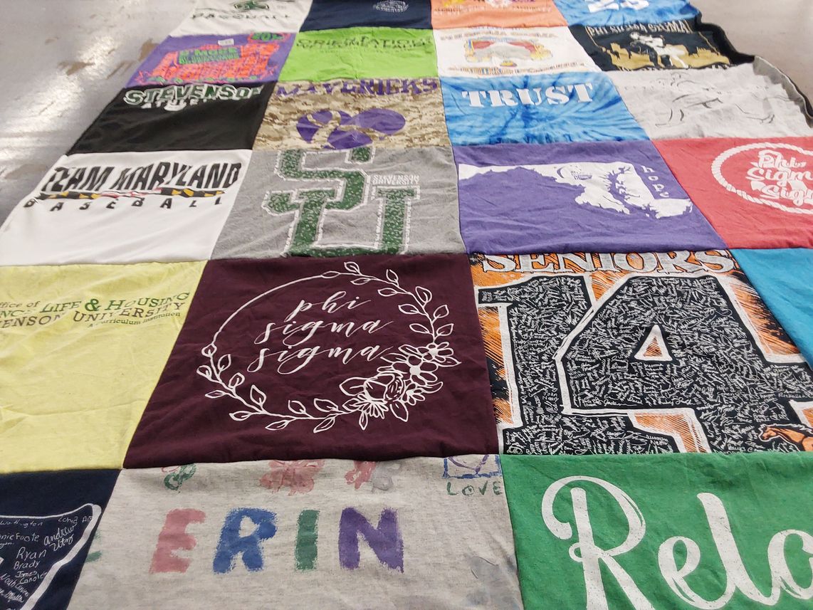 T-shirt quilt from stevenson university by Susan from MD