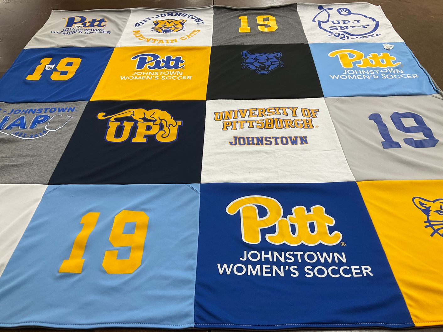 T-shirt quilt from university of pittsburgh johnstown by Lisa from PA