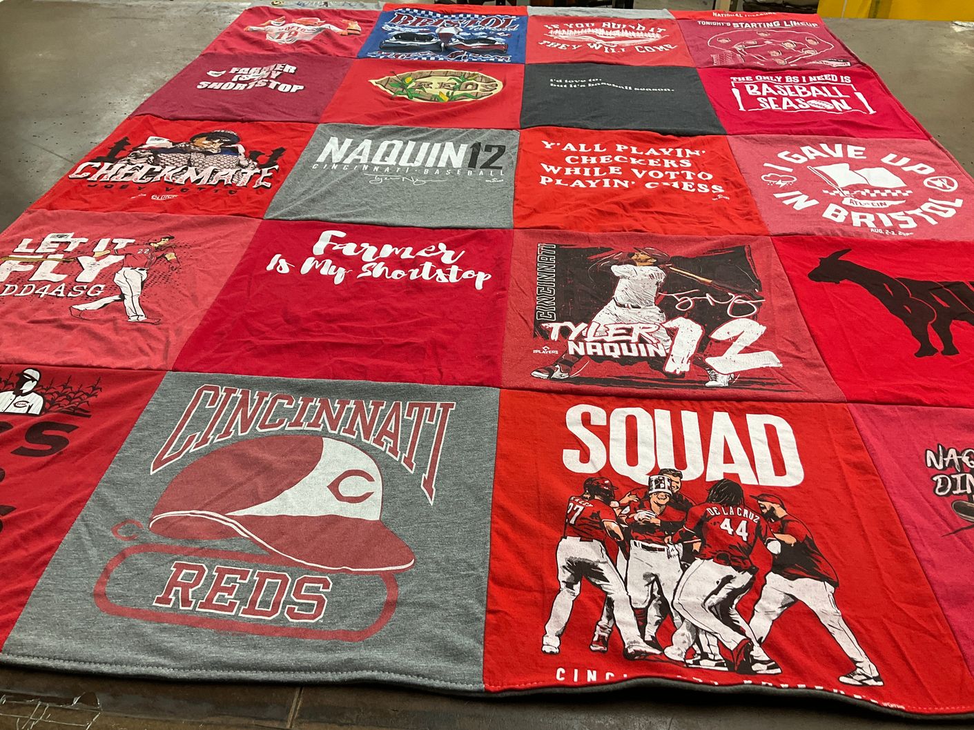T-shirt quilt featuring cincinnati reds by April from OH