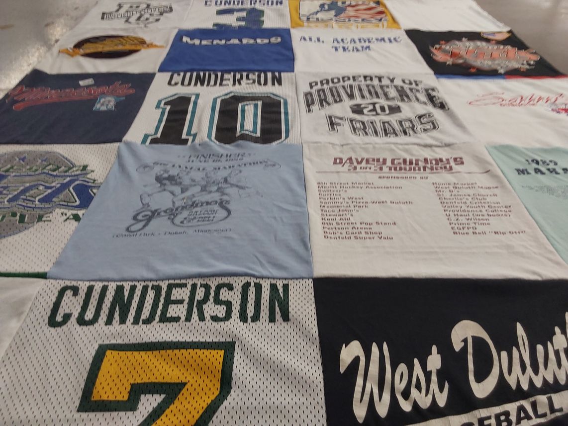 T-shirt quilt featuring west duluth baseball by Renee from MN