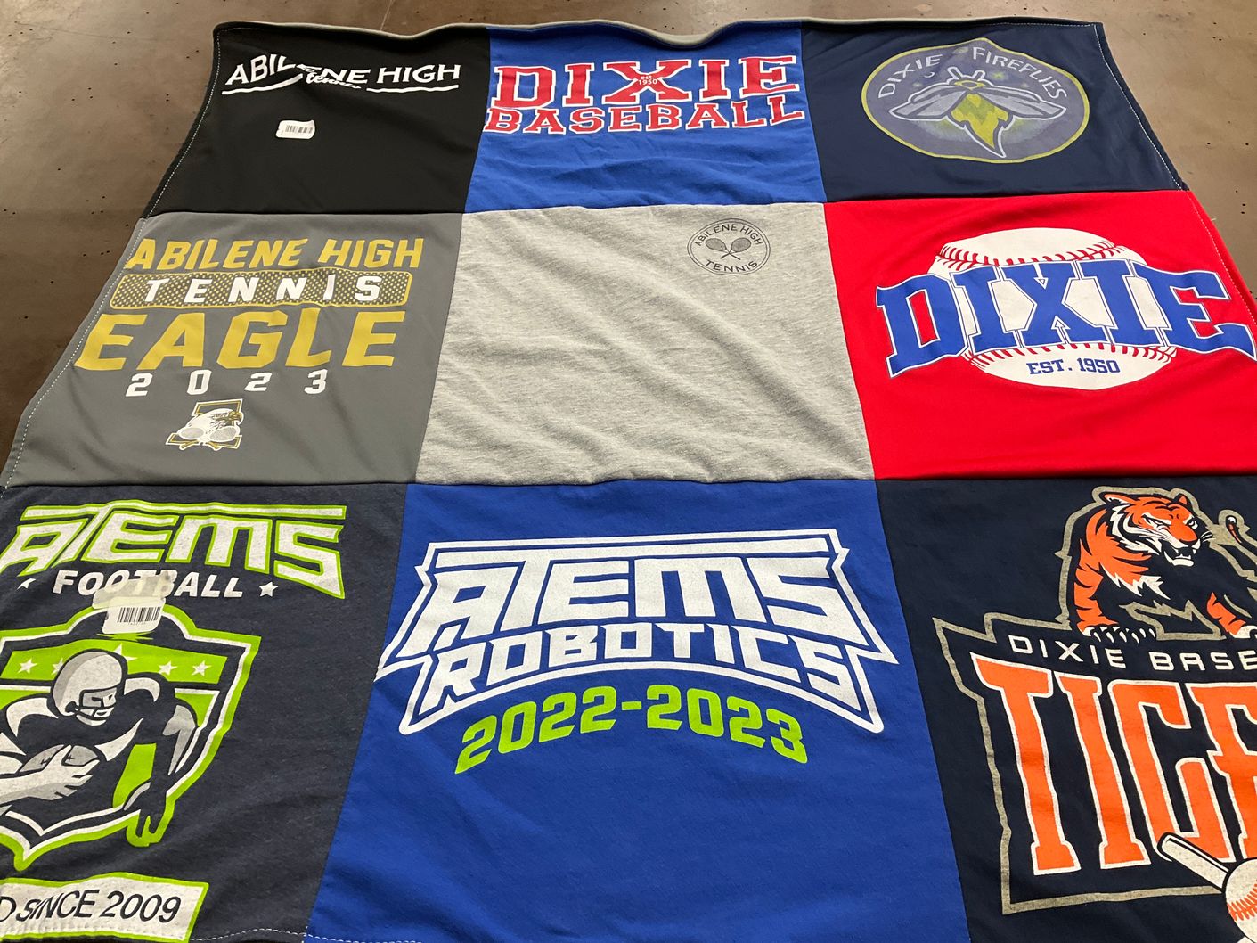 T-shirt quilt featuring dixie baseball team, dixie fireflies by Charles from TX