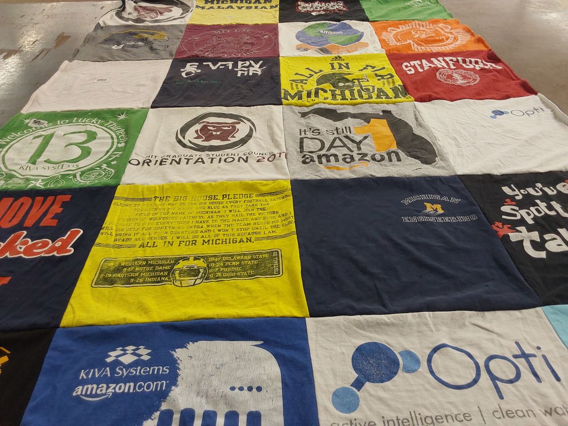 T-shirt quilt from michigan state university, stanford university by Raphael from MA