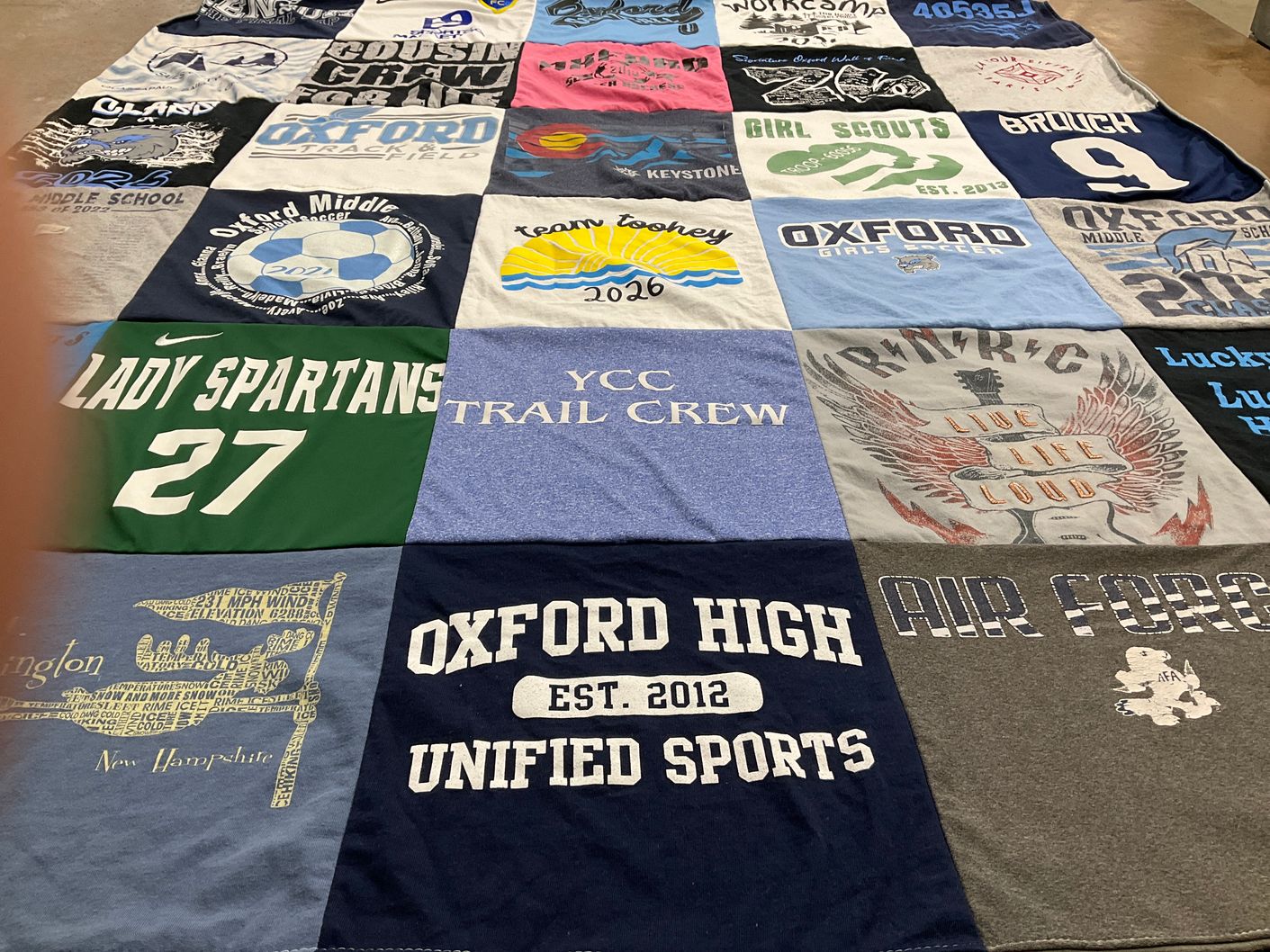 T-shirt quilt featuring lady spartans by Audrey from CT