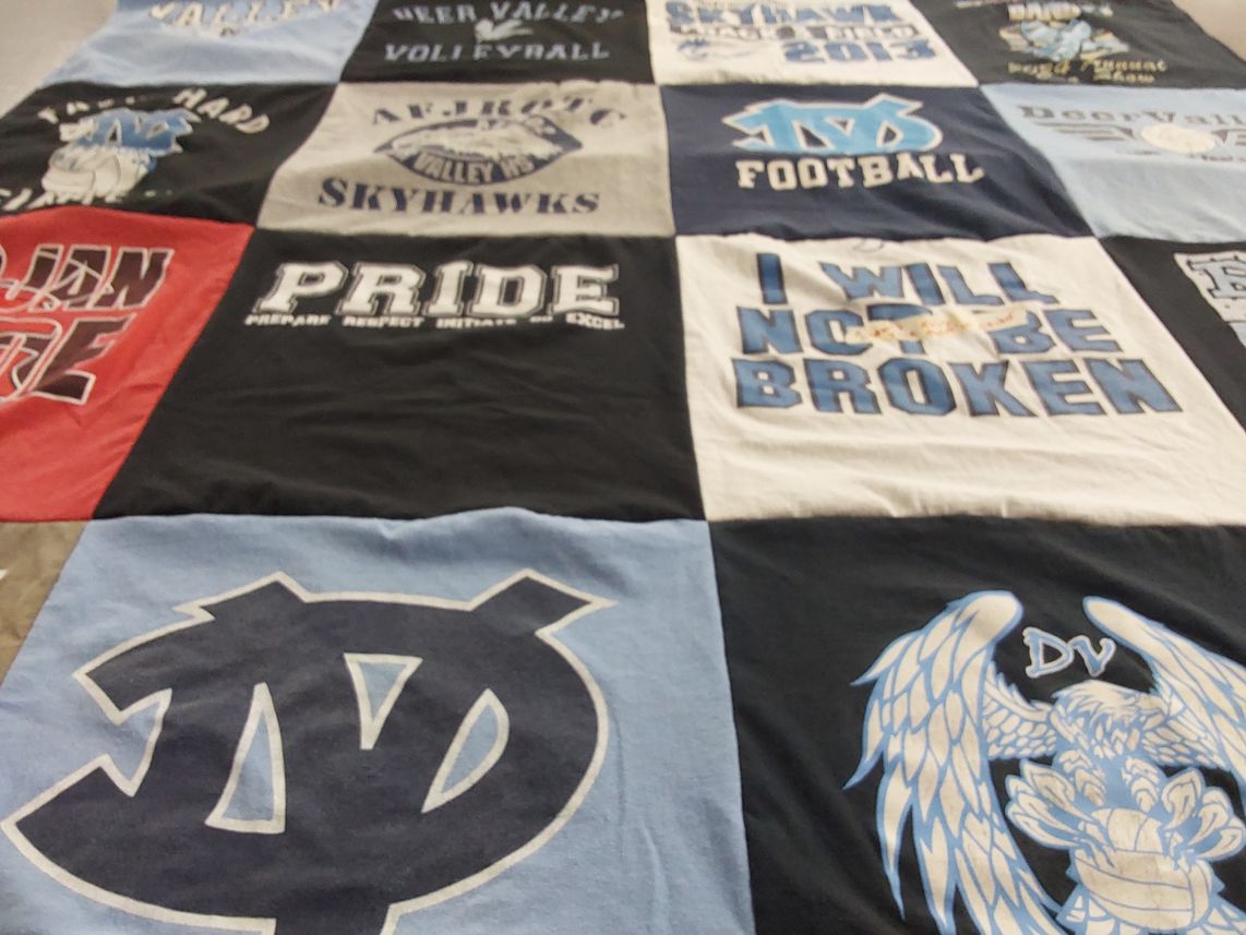 T-shirt quilt featuring deer valley high school football by Francesca from AZ