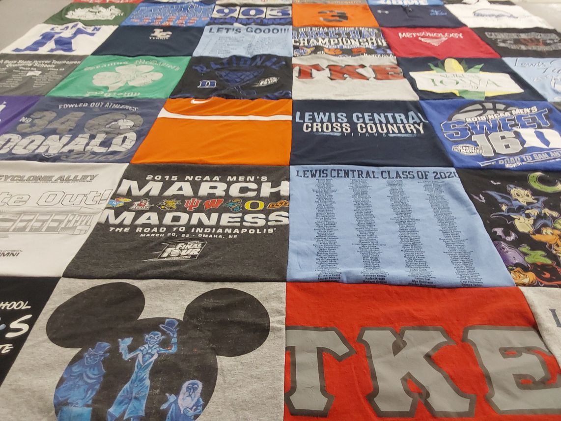 T-shirt quilt from lewis central high school, duke university by Jennifer from IA