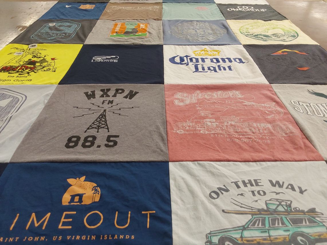 T-shirt quilt with radio, beach themes by James from PA