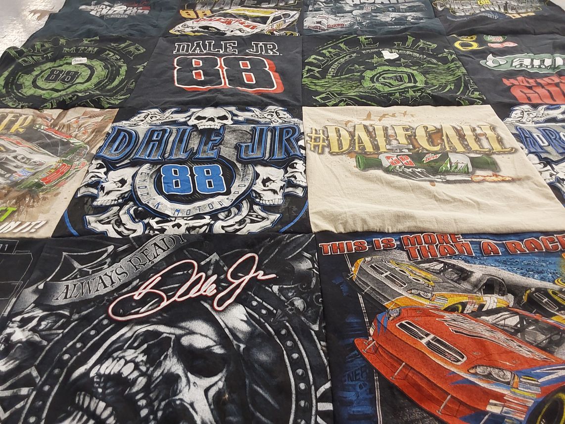 T-shirt quilt with nascar, racing themes by shawn from FL