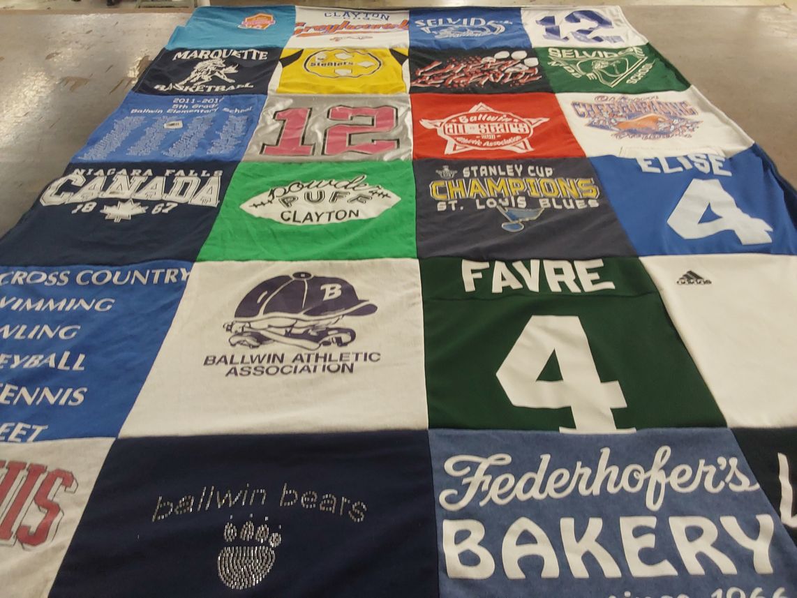 T-shirt quilt featuring st. louis blues by Robin from AZ