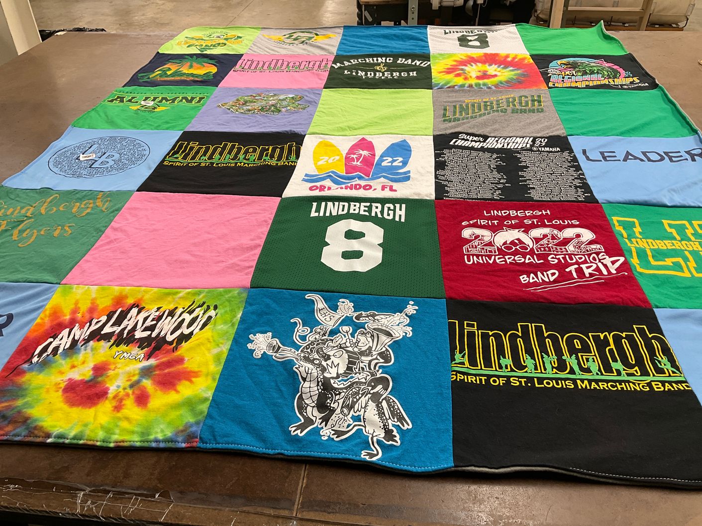 T-shirt quilt featuring lindbergh marching band by Andrea from MO