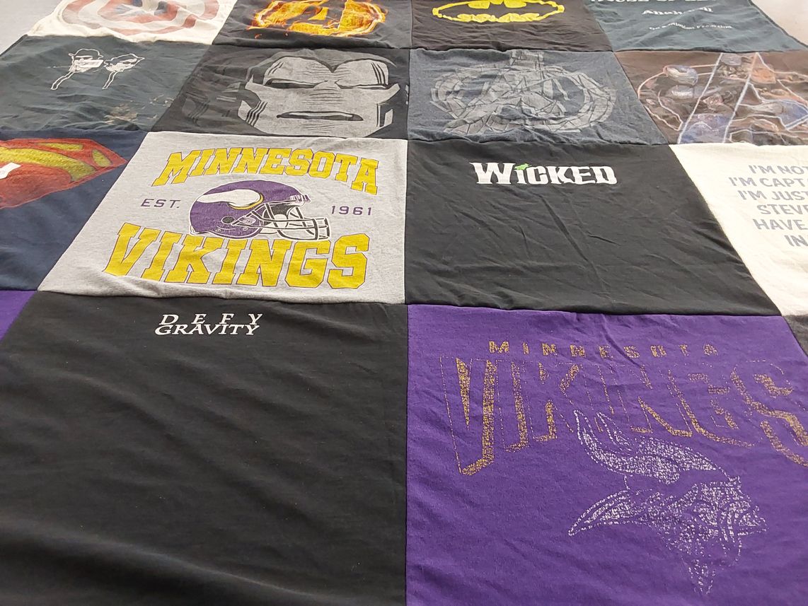 T-shirt quilt featuring minnesota vikings by Holly from CA