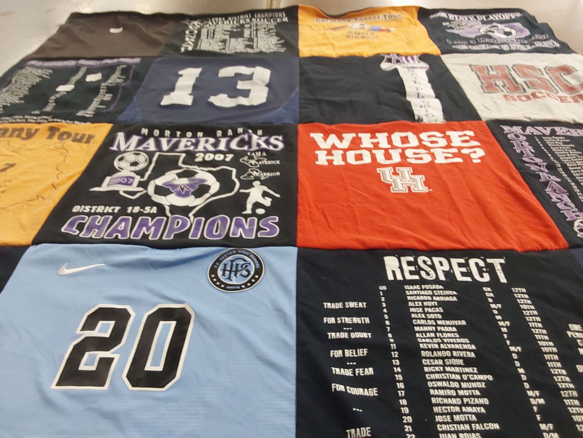 T-shirt quilt featuring norton ranch mavericks soccer by Susan from TX