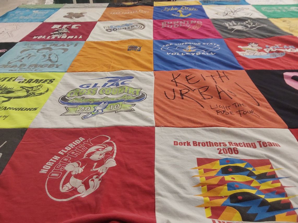 T-shirt quilt from northern florida university by Ben from MI