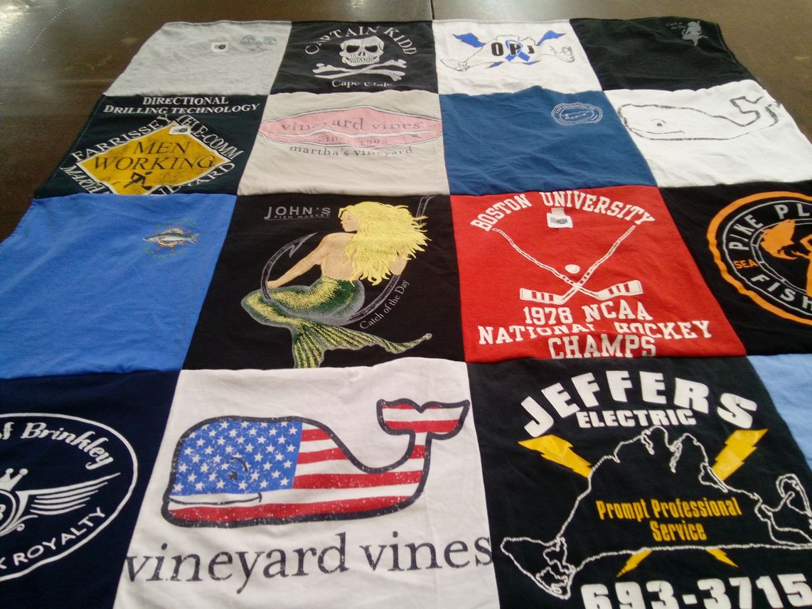 T-shirt quilt from boston university by RITA from MA