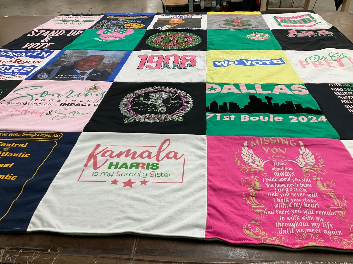 T-shirt quilt from central atlantic university by Darcell from SC