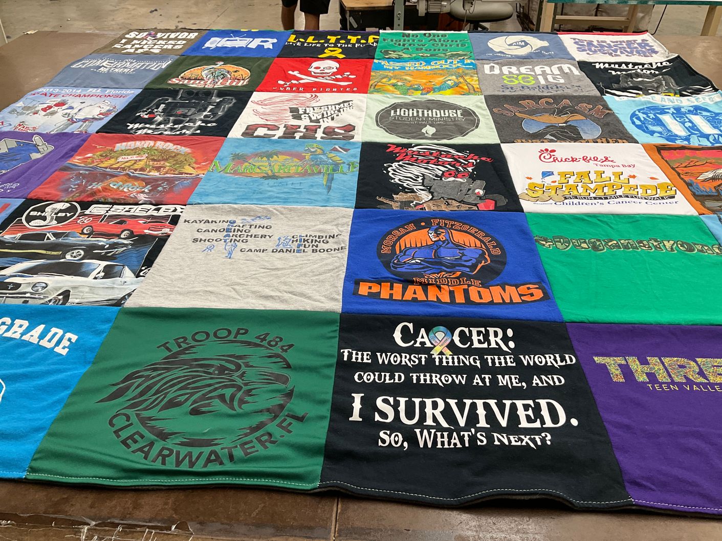 T-shirt quilt from phs middle school by Paul from FL