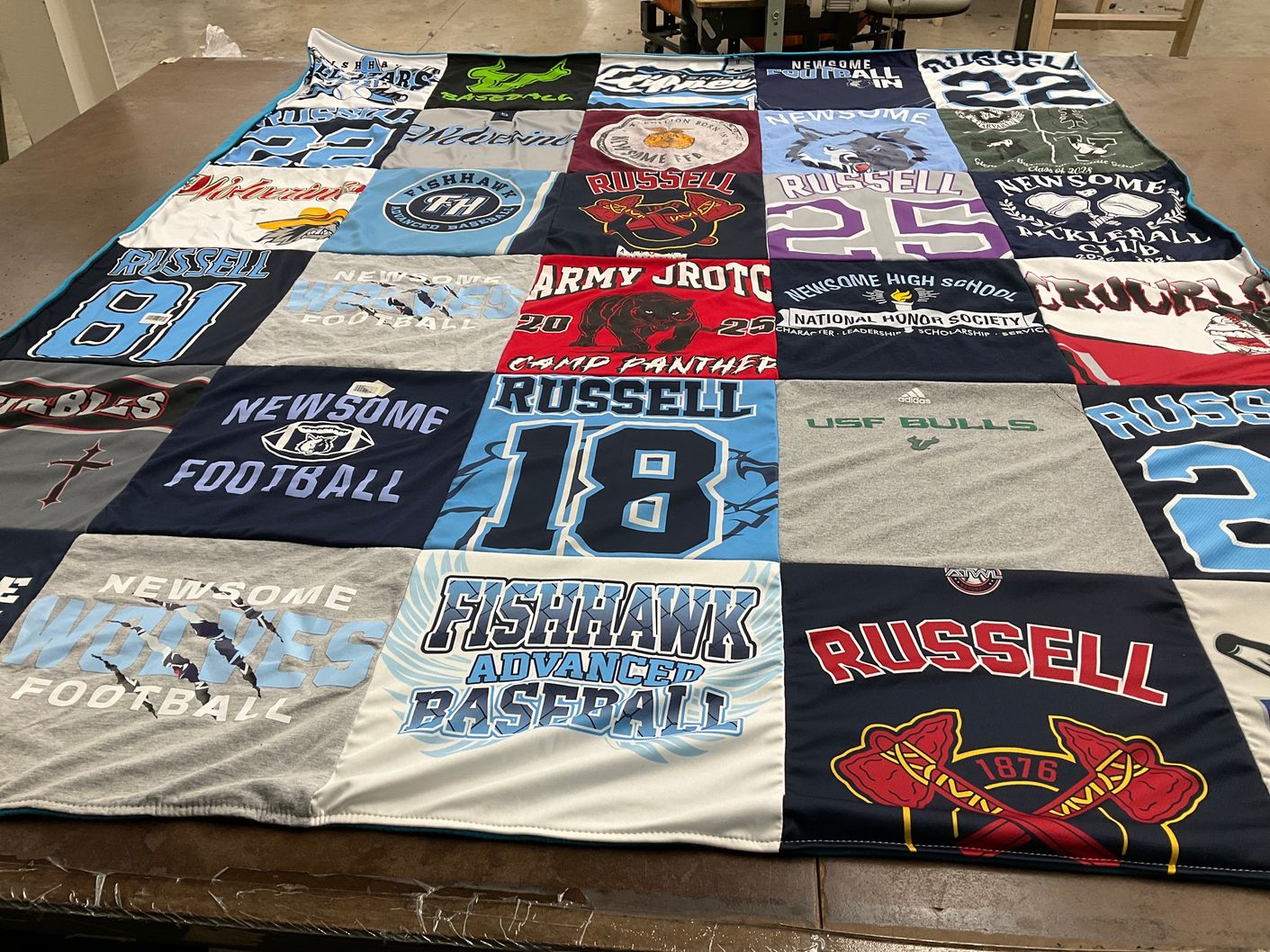 T-shirt quilt featuring newsome football, usf bulls by Grant from FL