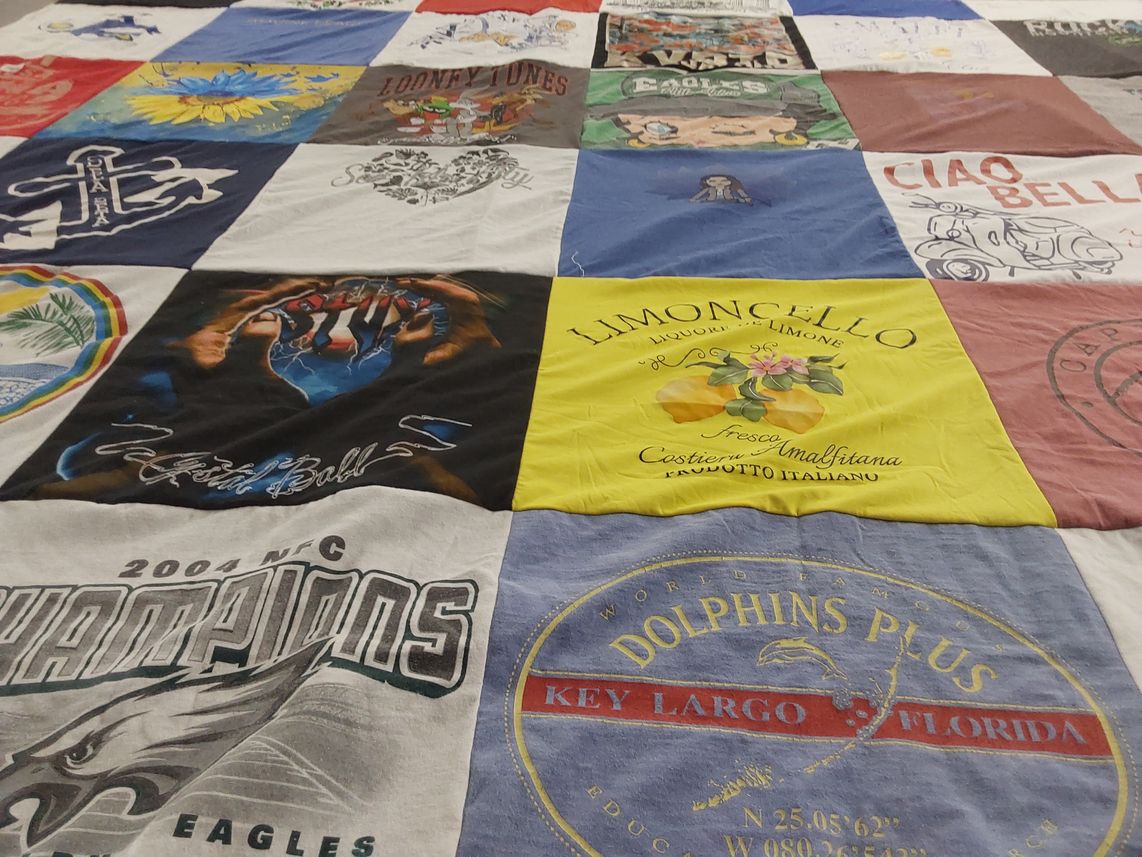 T-shirt quilt featuring philadelphia eagles by Gina from PA