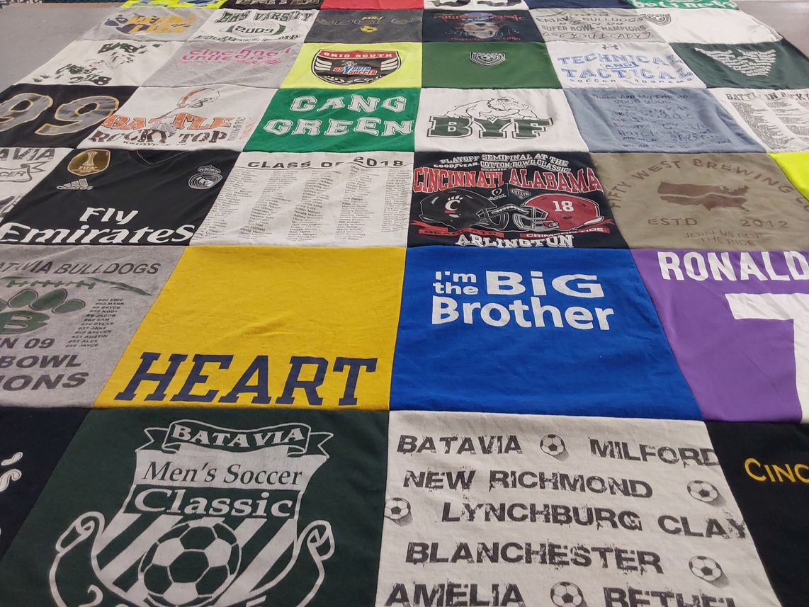 T-shirt quilt from batavia high school by Leia from OH