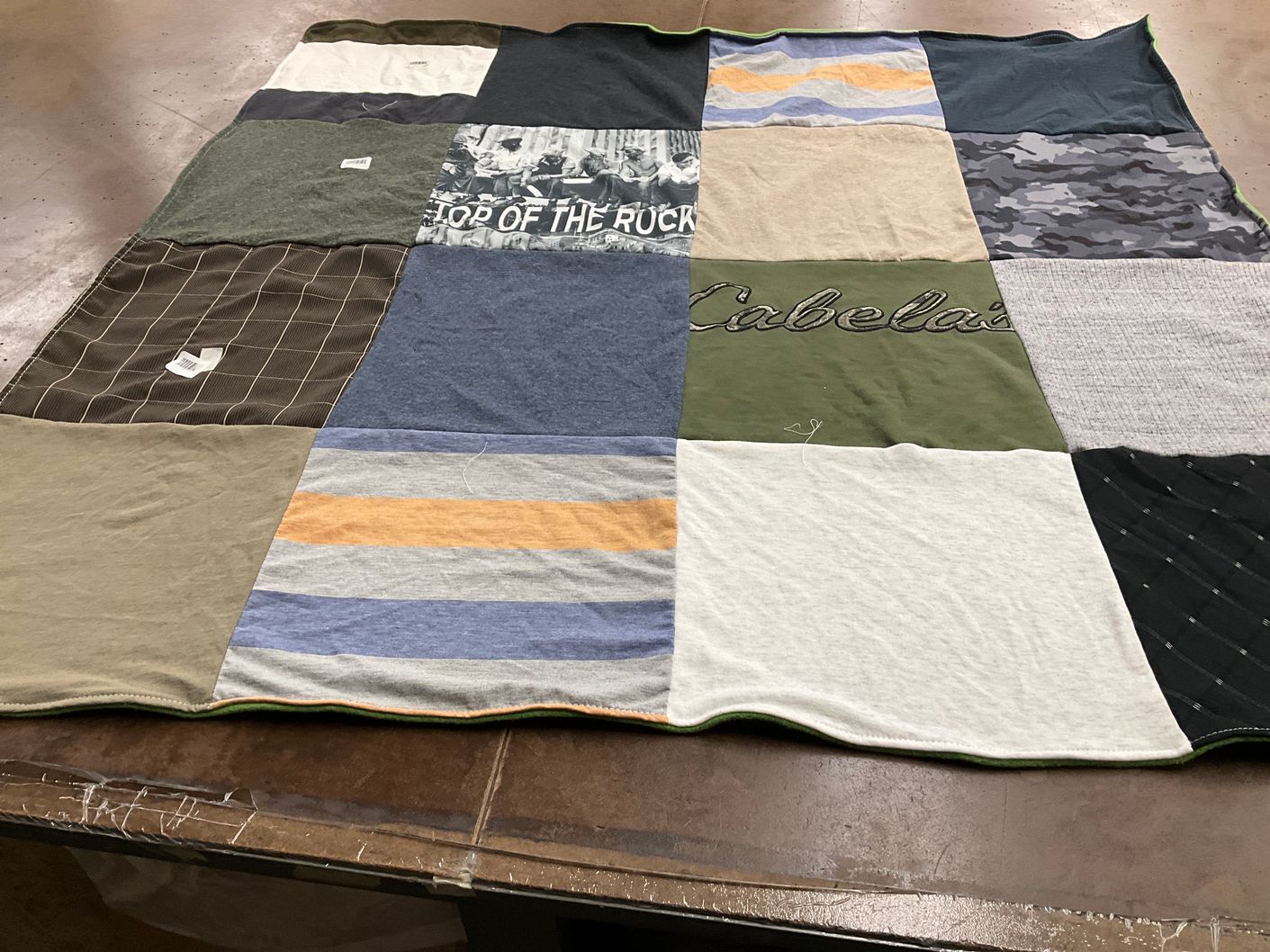 T-shirt quilt with hunting, outdoors themes by Erica from ME