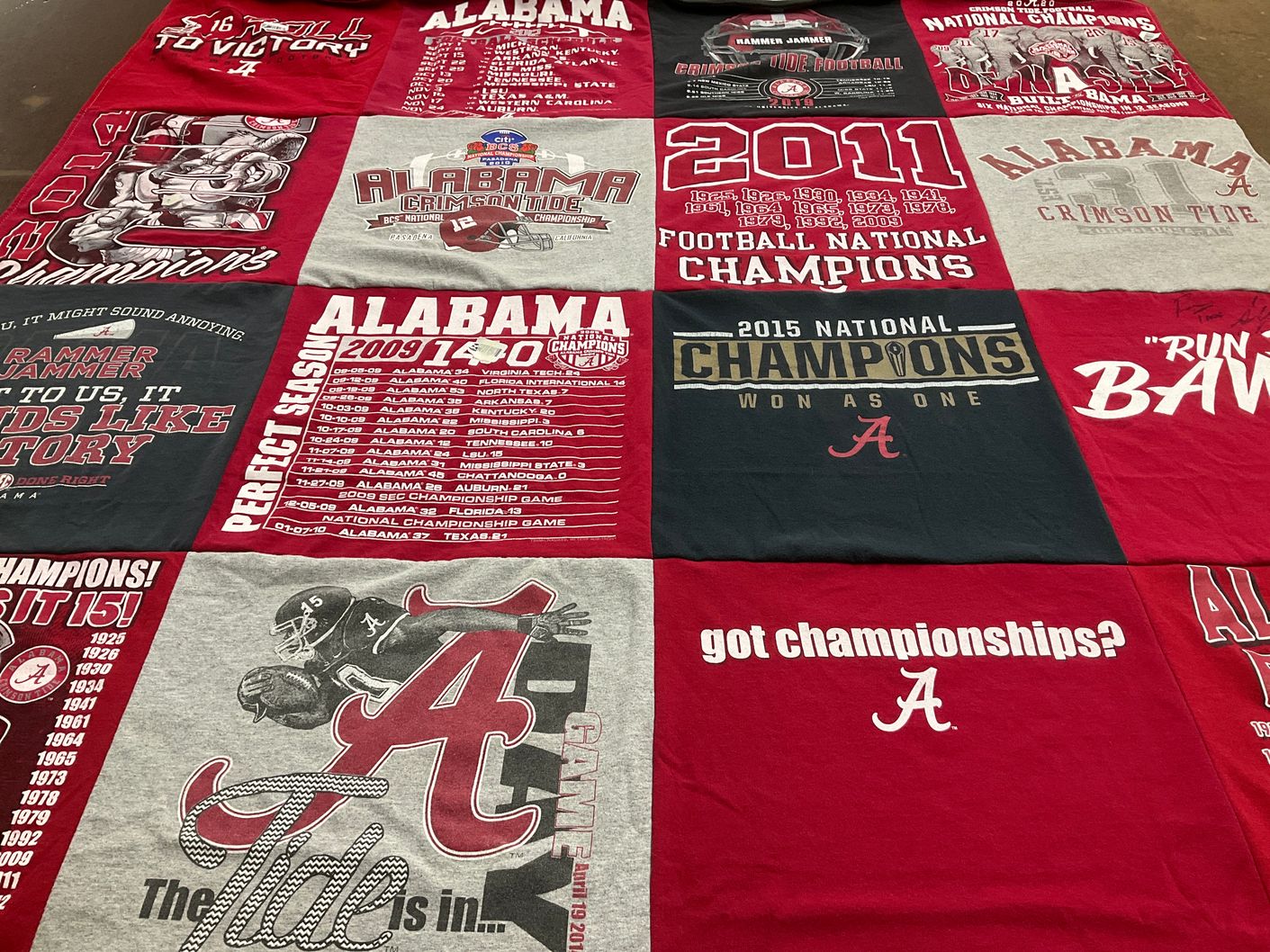 T-shirt quilt featuring alabama crimson tide by April from TN